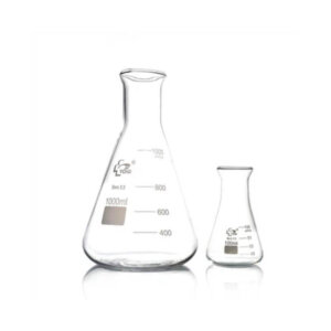 Matraz Erlenmeyer de vidrio borosilicato para laboratorio - Distribuidora San Lucas